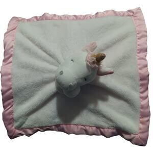 Unicorn lovey Lovy Carter's White Materlial lined w Pink Edging 2016
